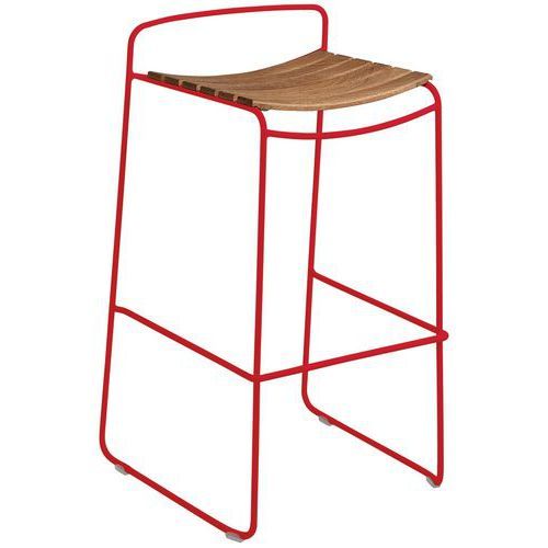 TABOURET DE BAR TECK SURPRISING COQUELICOT