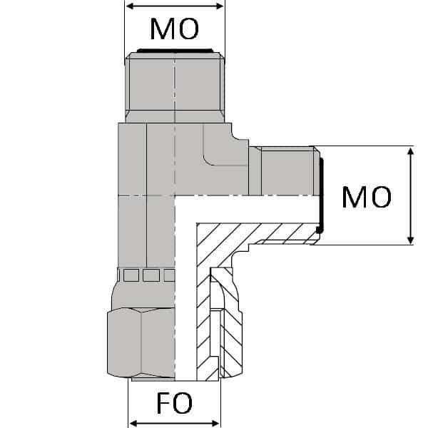 Té orientable mâle ORFS x femelle tournant ORFS x mâle ORFS - 2