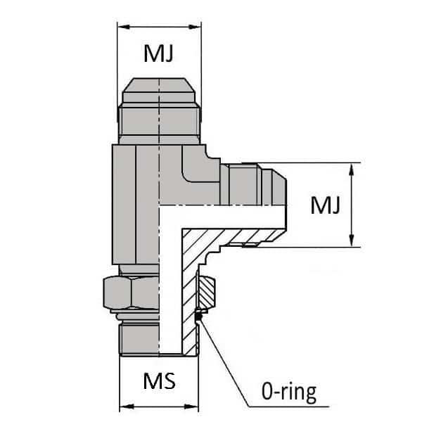 Tés - Orientable renversé mâle JIC x mâle SAE - 1
