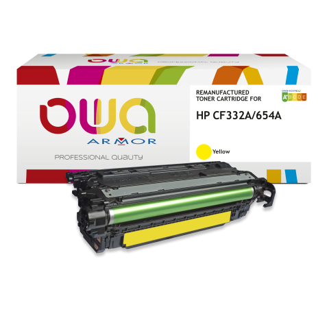 TONER REMANUFACTURÉ OWA - STANDARD - JAUNE - POUR HP CF332A