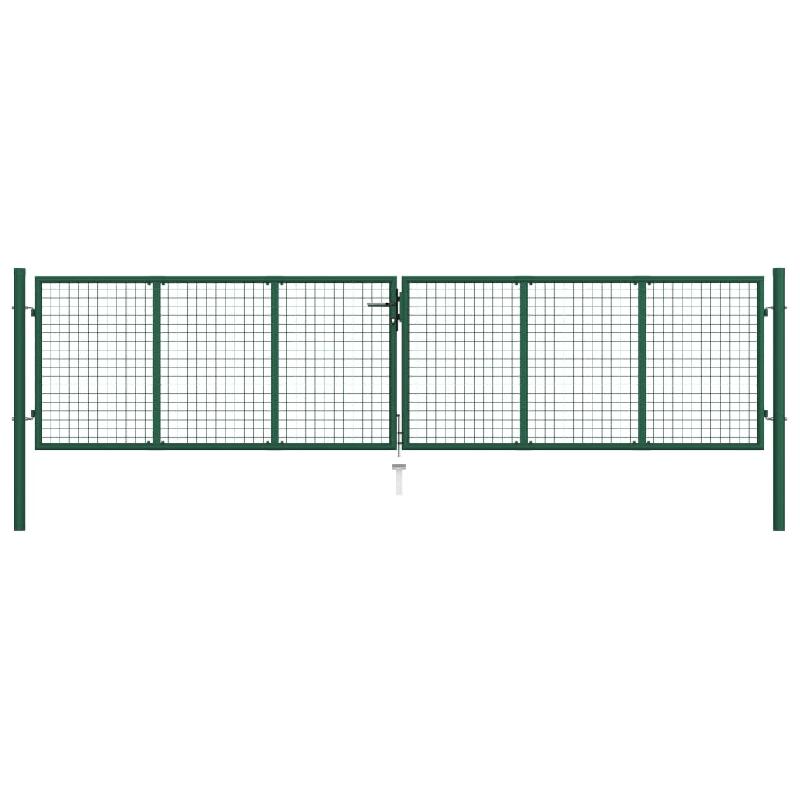 Vidaxl portail en treillis de jardin acier 400 x 100 cm vert 145748_0