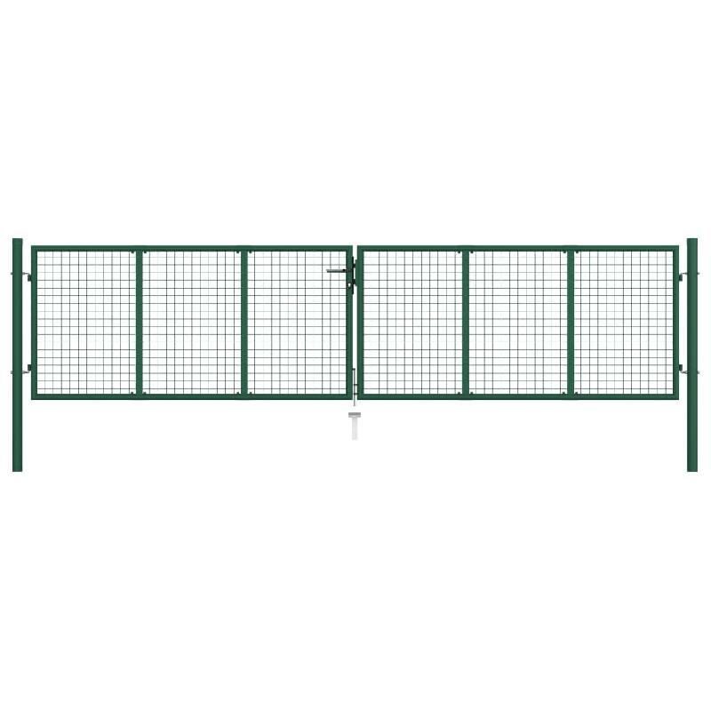 Vidaxl portail en treillis de jardin acier 400 x 100 cm vert 145748_0