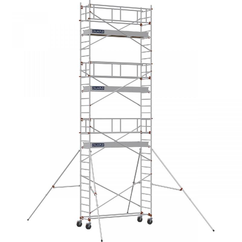 Échafaudage roulant aluminium AL 255 version garde-corps - Hauteur de travail : 8,90 m - DUARIB - 613827_0