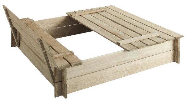 Bac à sable avec bancs intégrés - pratique et convivial_0