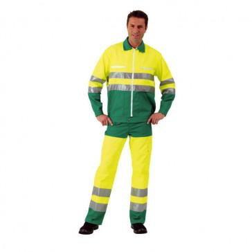 BLOUSON HV2D C/P JAUNE FLUO/VERT AMAZONIE T3_0