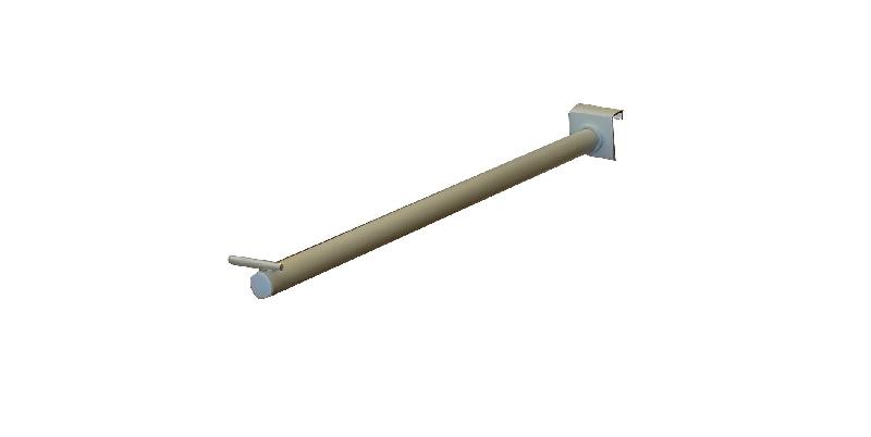 Bras droit pour gondole - Longueur 250, 350 ou 450 mm - Diamètre 20 mm - Finition Zingué ou Epoxy_0