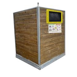 Colonne aérienne d'apport volontaire 4m3 kinshofer bois sylvio - jaune 0727156534547_0