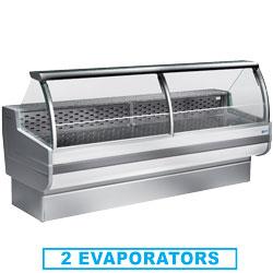 Comptoir vitrine réfrigéré - vitre bombée avec réserve CR300/A1 - Cordoba PLUS - 3000x895xh1260 mm_0