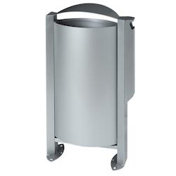 Rossignol - Corbeille 60L sur pied avec cendrier 3L ARKEA - gris - gris acier 56528_0