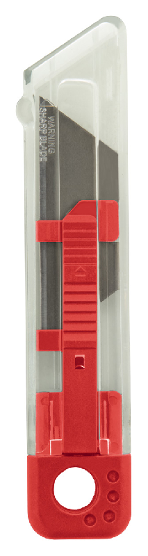 Cutter en plastique - lame auto-rétractable - couleur rouge - 22 g_0