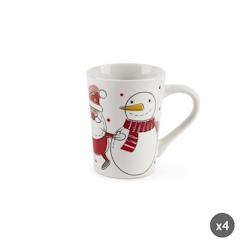 Excelsa lot de 4 mug Snowman porcelaine 38 cl multicolore - multicolore porcelaine 66069_0
