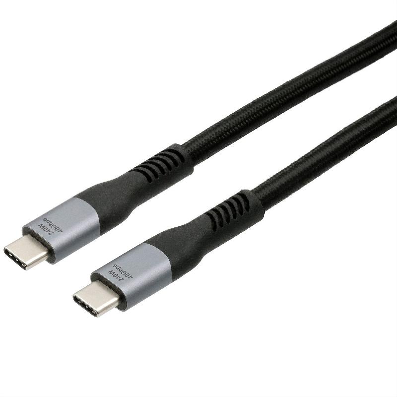 EXSYS EX-K1598-2.0 Câble USB 4.0 Connecteur USB-C, 5 A, 40Gbit/s, 240W , noir, 2 m_0
