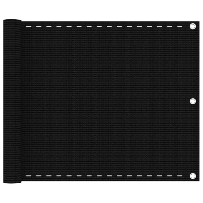 Helloshop26 - Écran de balcon brise pare vue protection confidentialité 75 x 500 cm PEHD noir 02_0010272 - 3000560182724_0