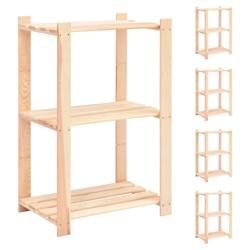 Helloshop26 - Étagères meubles de rangement à 3 niveaux 5 pièces 60 x 38 x 90 cm Pin 150 kg beige 02_0045725 - 3000220821956_0
