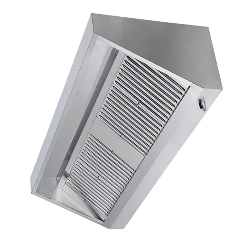 Hotte casquette oblique statique - profondeur 900 mm - inox AISI 430 avec filtres labyrinthe en inox AISI 304_0