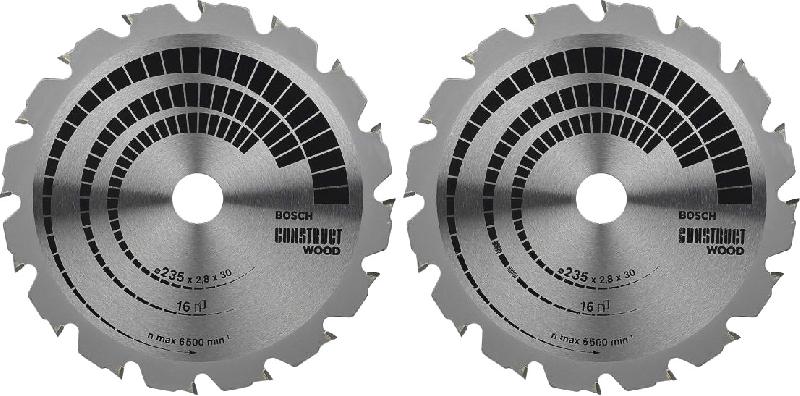 Kit 2 lames scie circulaire pour bois 235x30/25,8mm - BOSCH - 2608644656 - 825935_0