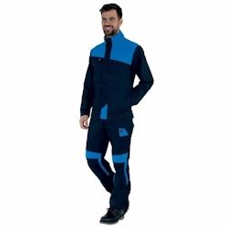Lafont - Pantalon de travail avec poches genoux MUFFLER Bleu Marine / Bleu Azur Taille M - M bleu 3609705744010_0