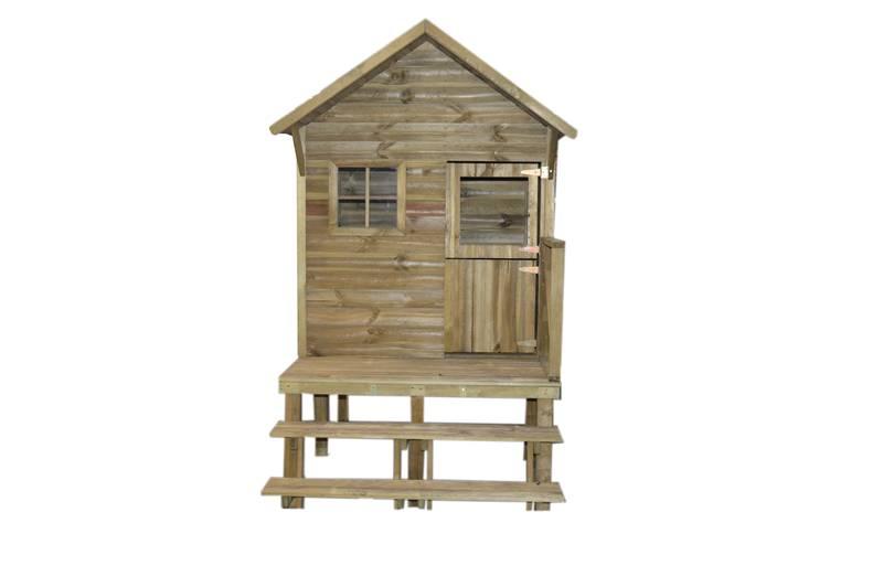 Maisonnette sur pilotis Lena - bois - 1,35 m² - avec porte, fenêtre et escalier_0