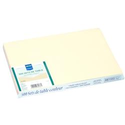 METRO Professional - 500 sets de table jetable en papier satiné gaufré - Format 30X40 cm - Couleur ivoire - beige 314120MI_0