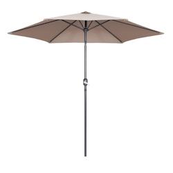 Oviala Business Parasol droit 3m en aluminium taupe - Oviala - gris aluminium 105631_0