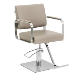 Physa - Physa Fauteuil de Coiffure réglable en Hauteur avec Repose-Pieds 50-66 cm 200 kg Beige/Argent Fauteuil de Salon de Coiffure Chaise - 40628592_0