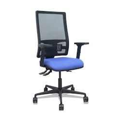 Piqueras y Crespo Silla Bormate asincro malla negra asiento bali azu claro brazos 2D ruedas 65mm - bleu multi-matériau 405ASM840B261B2B68R65L_0