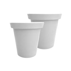 PLAST'UP ROTOMOULAGE Pot de fleurs rond xxl delight 200l - lot de 2 - BLANC - blanc 0637962080490_0