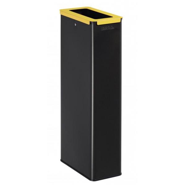Poubelle de tri sélectif 20 litres - Calitri - Couvercle jaune colza - Acier - Marque Rossignol_0