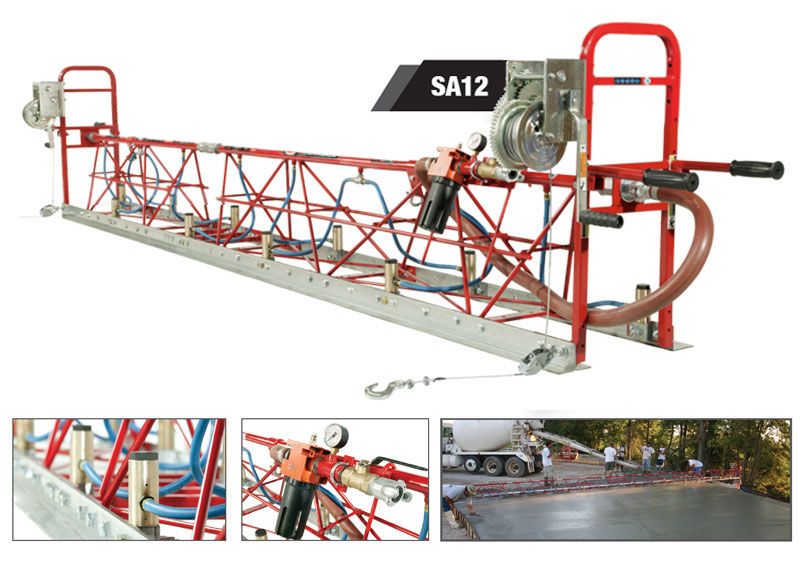 Sa12 règle vibrante - cadre en acier - système de vibration dual air - longueurs et poids variés_0