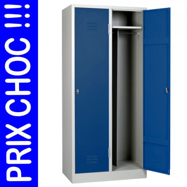 Vestiaire industrie salissante monobloc ECO - 2 cases - Rolléco_0