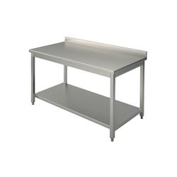 Virtus group Table de Travail Inox avec Étagère et Dosseret Gamme 700 mm 1000x700 x700x850mm - 698142102630_0
