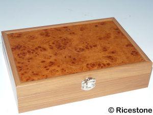 1A) COFFRET LUXE EN BOIS POUR BIJOUTERIE.