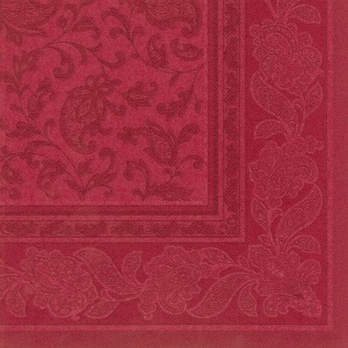 50 SERVIETTES DE TABLE PAPSTAR « COLLECTION ROYAL », PLI 1/4, 40 CM X 40 CM, BORDEAUX « ORNAMENTS »