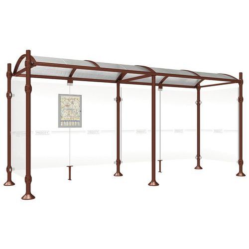 ABRI BUS PROVINCE 5 M 2 BARDAGES LAT. INOX ASPECT CORTEN - PROCITY