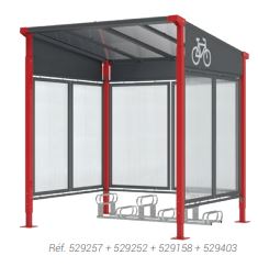 Abri cycle Milan - Jesignale - Structure en acier et toiture en polycarbonate traité anti-UV_0