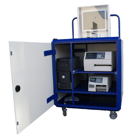 Armoire de protection mobile pour ensemble informatique complet - Logirack LCD - structure en acier haute résistance_0