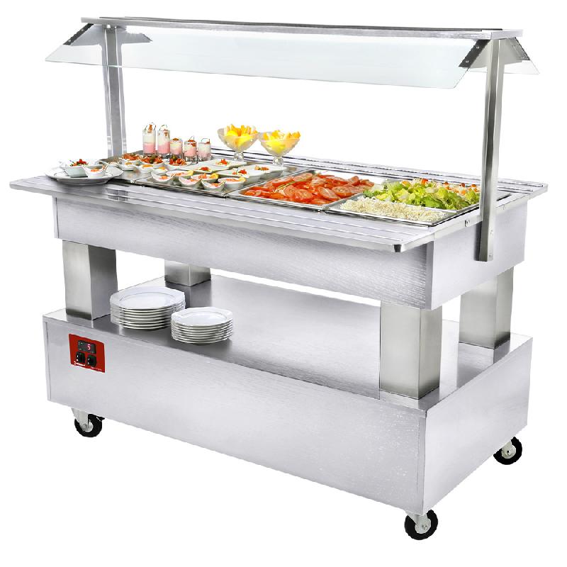 Buffet self service réfrigéré 4x gn1/1-150 bois blanc - BSB/4N-A1-R2_0