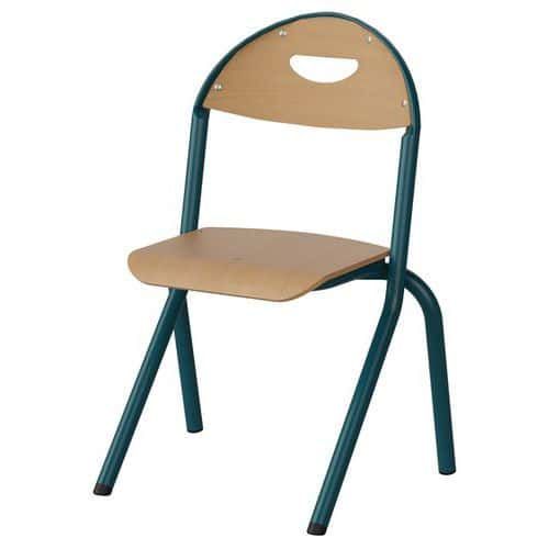 CHAISE MALIBU AST - T2 - ASS/DOS HÊTRE / ACIER BLEU 5025 - MANUTAN EXPERT