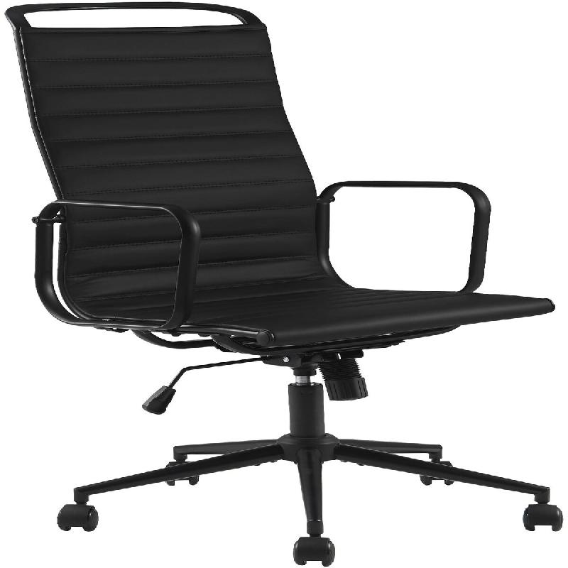 CLP Chaise de bureau Nelson en similicuir Noir - noir polyester 323695_0