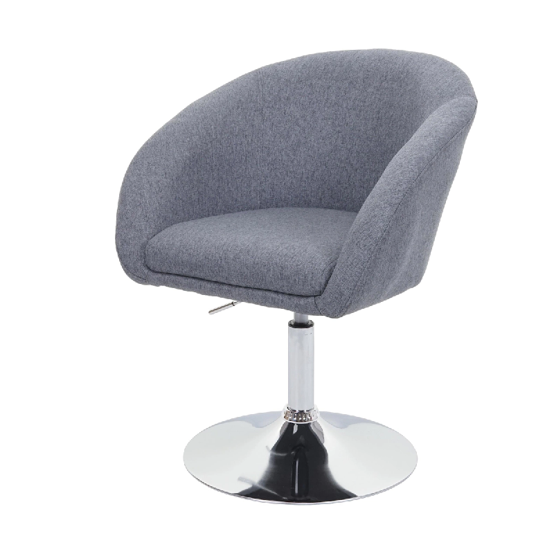 Décoshop26 - Chaise de salle à manger pivotante réglable en hauteur tissu/textile gris foncé 04_0006311 - gris 3000261698586_0