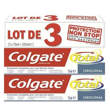 DENTIFRICE COLGATE TOTAL ORIGINAL 3 X 75 ML