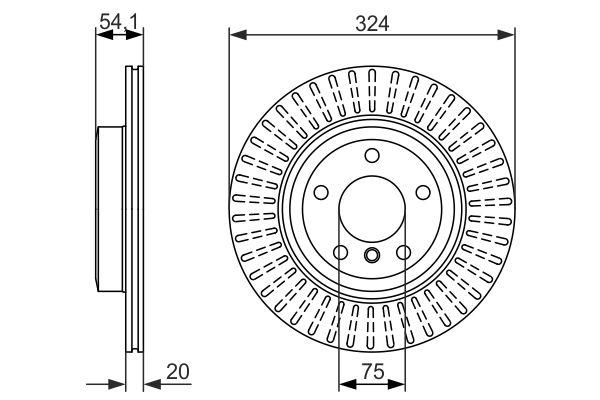 Disque de frein Bosch 0986479731 - ventilé, arrière, boîte de 2 disques, 5 trous_0