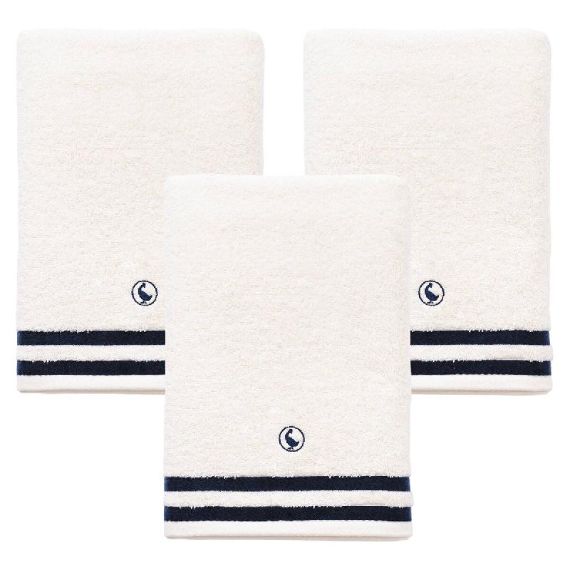 El Ganso - Set de 3 Serviettes de Douche couleur Blanc Écru 70x140cm 100% Coton 500GSM - blanc PK7361_0