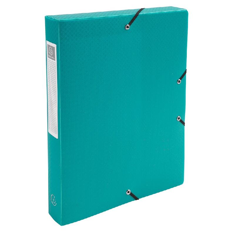 Exacompta - Réf. 59783E - 8 boites de Classement Exabox Dos 40mm polypropylène 7/10e OPAK - A4 - Vert foncé - vert plastique 59783E_0