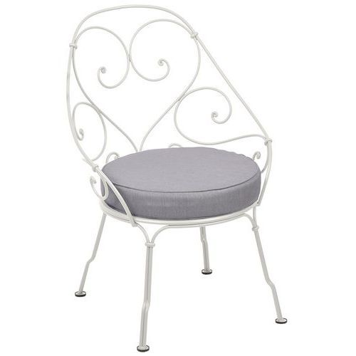 FAUTEUIL CABRIOLET 1900 GRIS ARGILE COUSSIN GRIS FLANELLE - FERMOB