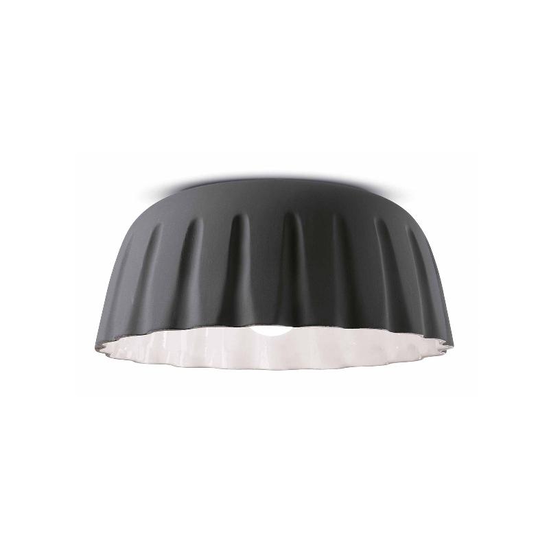 FERROLUCE PLAFONNIER MADAME GRES CÉRAMIQUE 17 CM ANTHRACITE