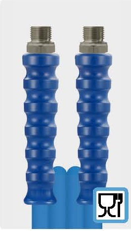 Flexible Blufood bleu DN12 - 40m - 1/2m inox - Tuyau alimentaire pour pulvérisation mousse industrielle_0