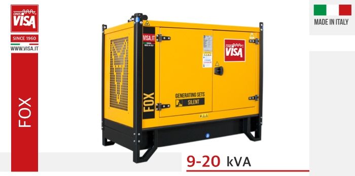 Fox-S Modèle P9 à P21 - Groupes électrogènes industriels Visa - Diesel - 9 à 20 kVA_0