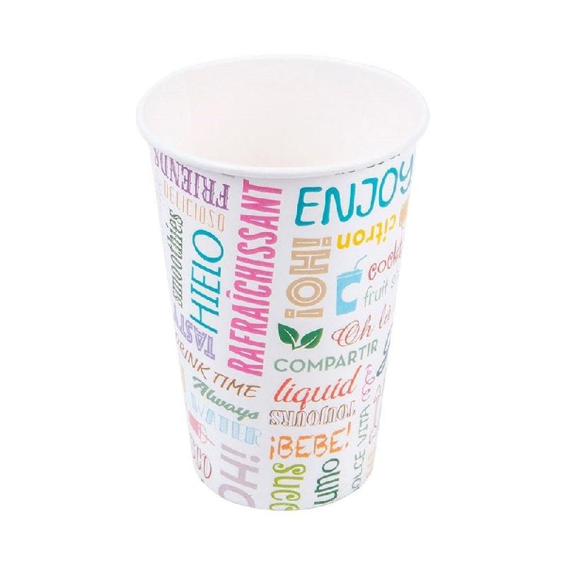 Gobelet boissons froides Parole en carton 48cl Ø9 x H 12,6cm - par 50_0
