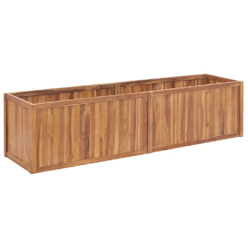 Helloshop26 - Jardinière bac lit surélevé plantes fleurs terrasse jardin de jardin 200 x 50 x 50 cm bois de teck solide marron 02_0039398 - 3000218_0